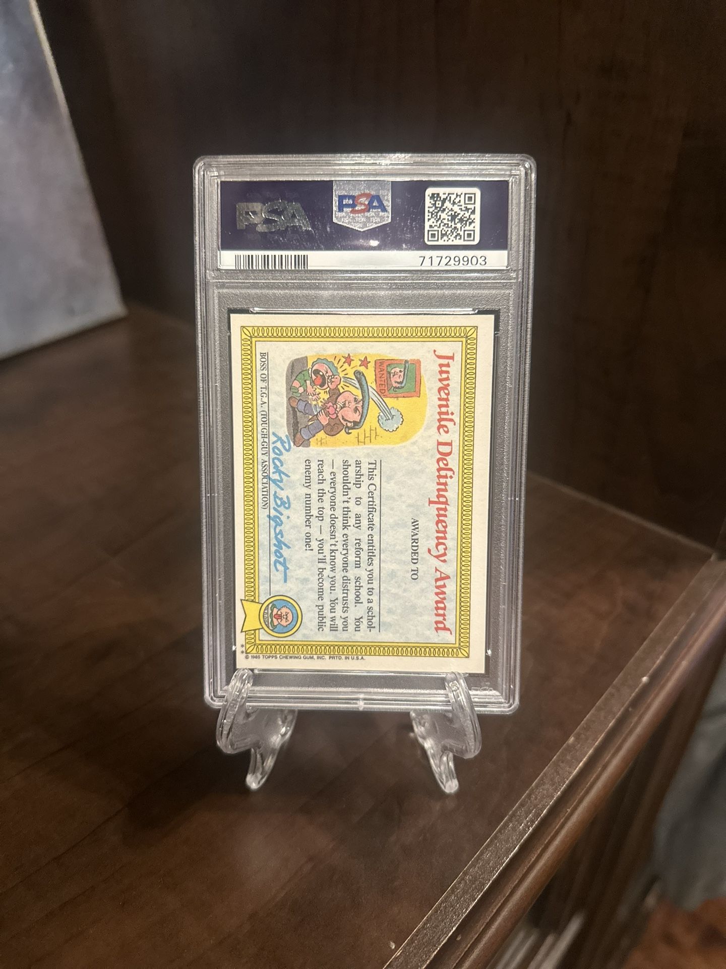 1985 Garbage Pail Kids Stickers 7b April Showers PSA 9