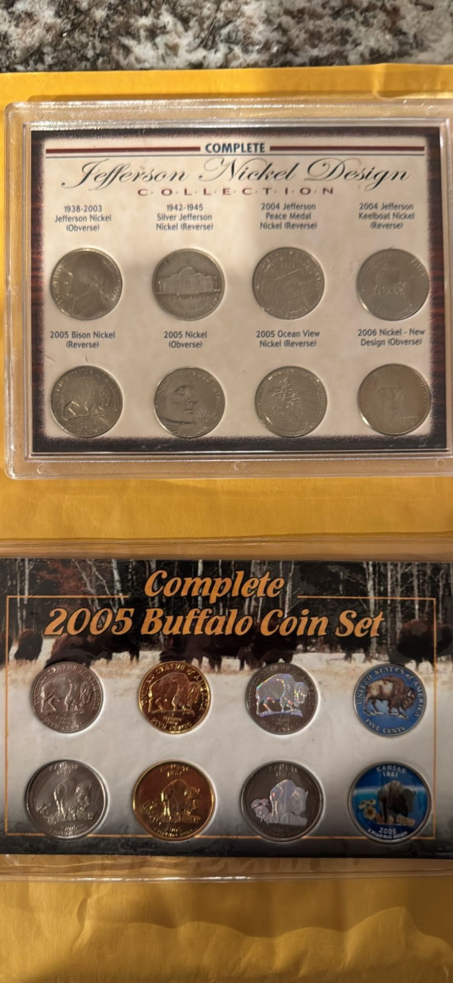 Two Beautiful nickel and quarter mint sets