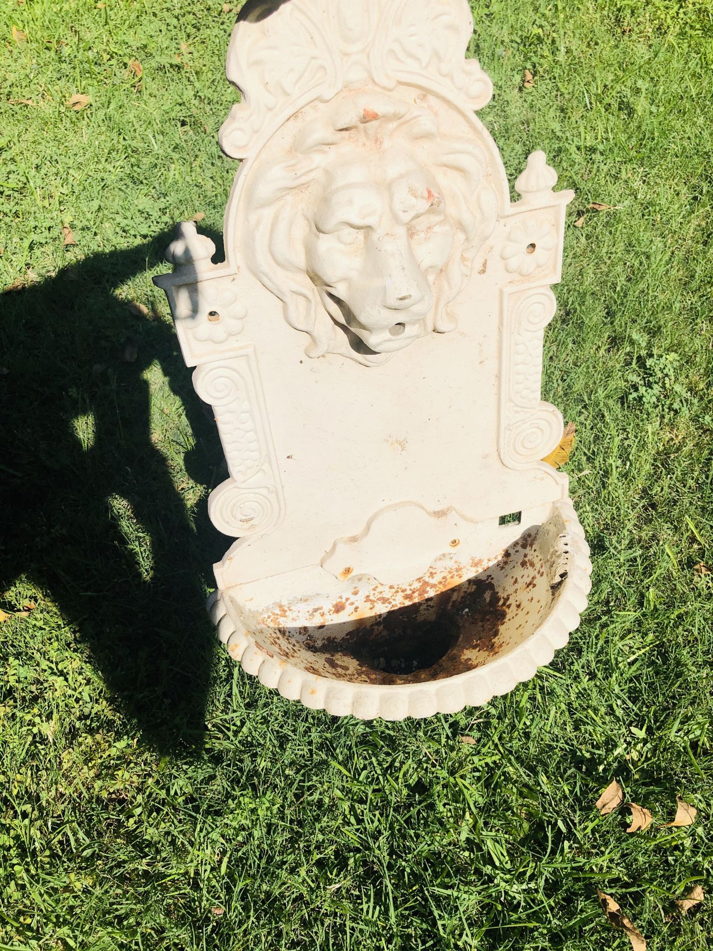 Antique Cast Iron Lions Head Fountain Plaque