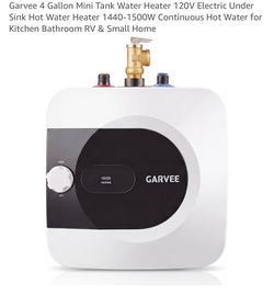 4 Gallon Mini Tank Water Heater 120V Electric