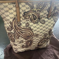 Michael Kors Signature Paisley Print Large Tote - Rare Design