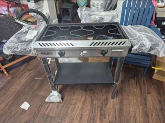 ROVSUN 2-Burner Outdoor Propane Gas Stove with Stand