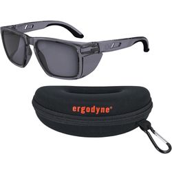 Ergodyne Skullerz SIXTEN Safety Glasses with Side Shields, Anti Fog, Anti Scratch Polarized Lenses, ANSI z87.1 with Protective Zippered Hard Shell Eye