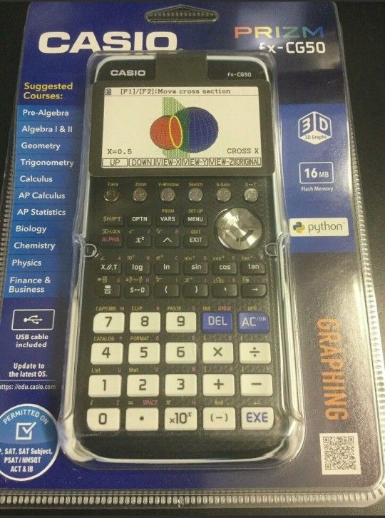 New Casio PRIZM (fx CG50) COLOR Graphing Calculator w/ Python 3D