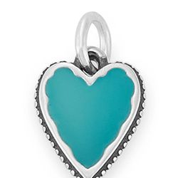James Avery Blue Enamel Small Heart Charm