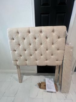Twin tufted linen brand new bed frame