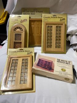Houseworks Dollhouse Miniature Doors Window & Chest Kit Lot