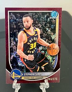 2025-26 Bowman Chrome Stephen Curry Maroon Mojo Refractor /275 **1st On Print**