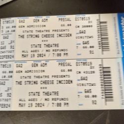 2 String Cheese Incident Tickets MAY 9TH PORTLAND ME