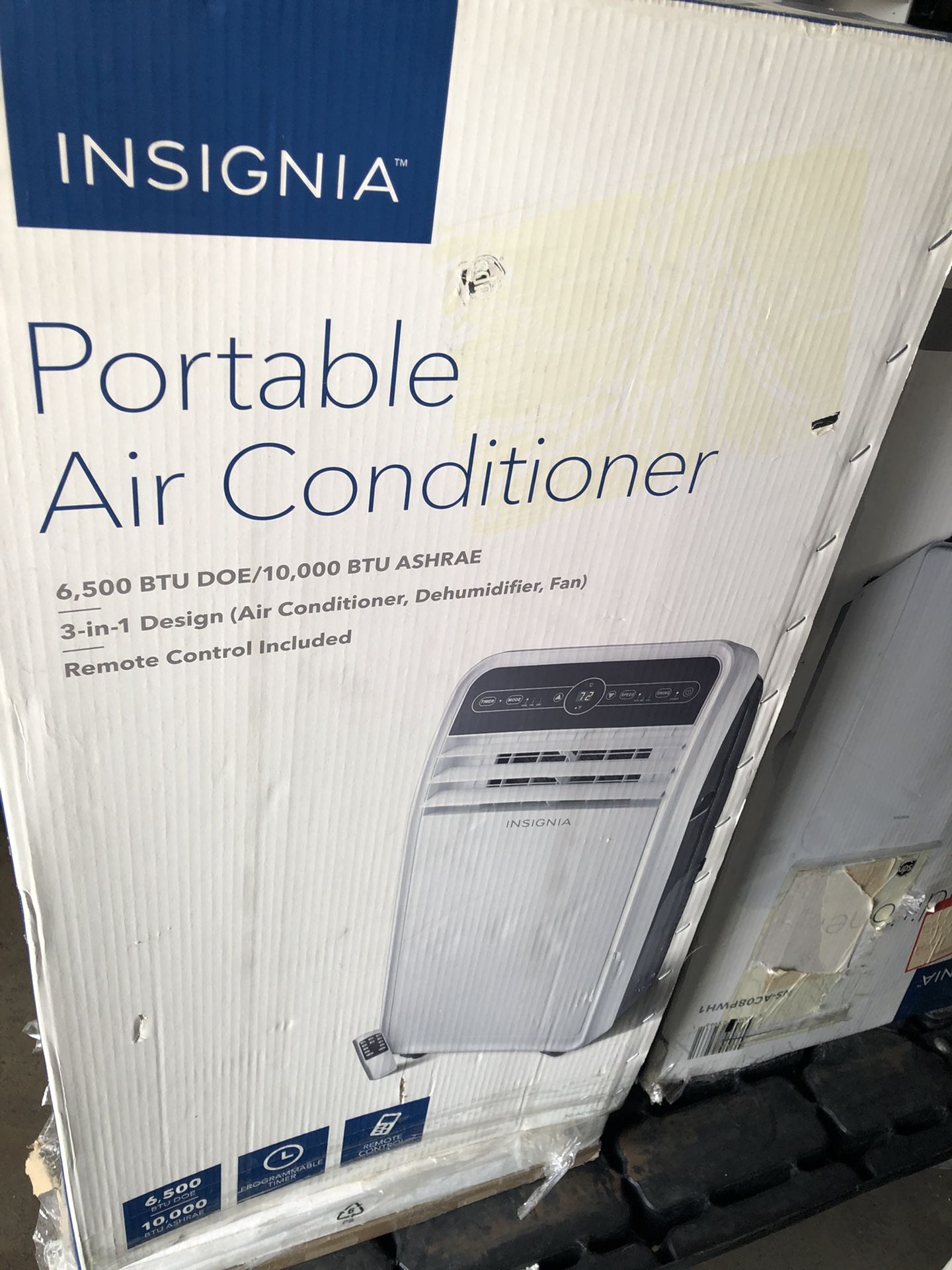 Insignia Portable Air Conditioner - 10000 BTU (SACC 6500 BTU) - White/ New Open Box