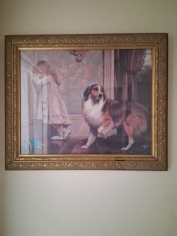 BEAUTIFUL WALL DECOR LITTLE GURL AND HER DOG