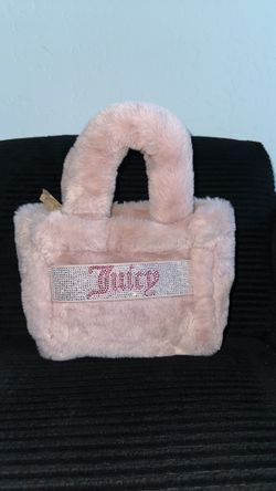 Juicy Couture light pink fur tote bag