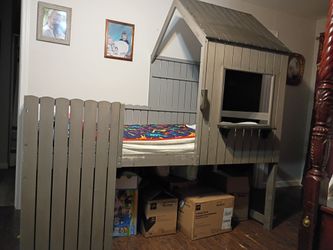 A loft bed