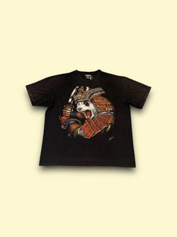 Vintage Panda Warrior Rock Chang Cotton T-Shirt Size XL Black 90’s 