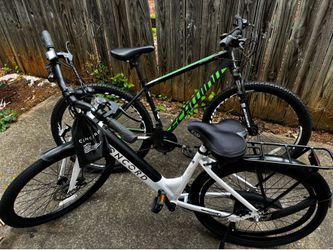 2 Bikes for Sale — Schwinn High Timber ALX Mountain Bike + Concord E-Bike Bundle