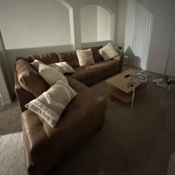 Tan Sectional with Cooling Memory Foam Sleeper 