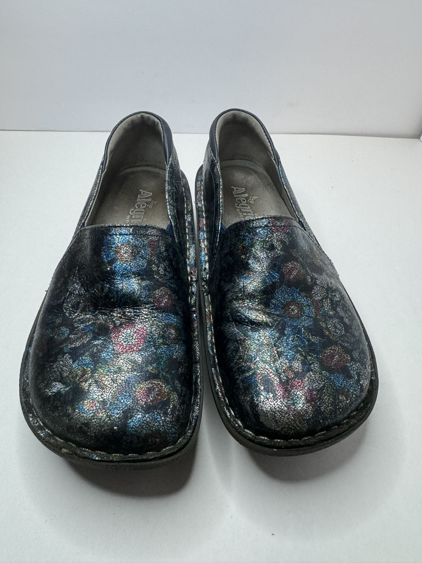 Alegria Black And Blue Mules Size 36 /5.5-6