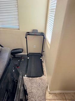 Black Folding Treadmill with Handlebar Console