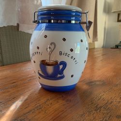 Hand Painted Ceramic Coffee Jar