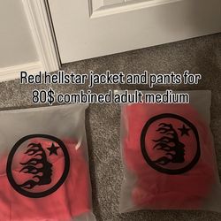 Hell star red pants and jacket set