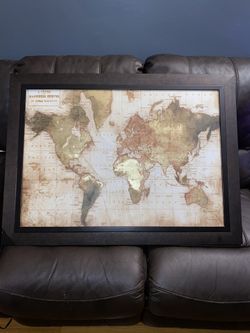 Textured World Map with frame