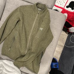 (L) Arc'teryx Green Covert Fleece Full Zip Cardigan Jacket 