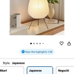 Rice Paper Lamp, Japanese Paper Lantern for Bedroom/Table/Office Soft Light, Noguchi Lamp for Wabi-Sabi Decor and Cozy Ambiance