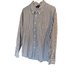 Tommy Hilfiger Blue and White Striped Button Down 
