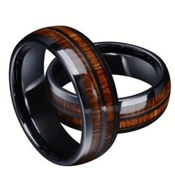 Men's 8mm Tungsten Whiskey Barrel Comfort-Fit Engagement Wedding Band 11