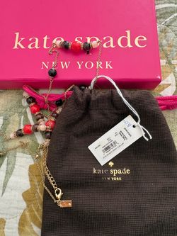Kate spade 30" long necklace w tags & pouch