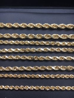 10k, 14k, solid gold chains