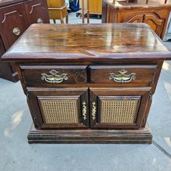 Vintage Wood Nightstand 