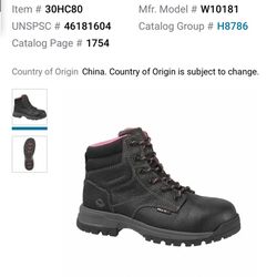 Brand New Wolverine Safety-toe Work Boot Size 6 Women