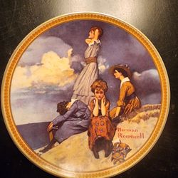 WAITING ON THE SHORE-Norman Rockwell Collector Plate