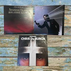 Chris De Burgh Vinyl Lot Bundle of 3 Spanish Train Crusader Man on The Line