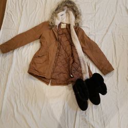 Girls Jacket   And Boots                            