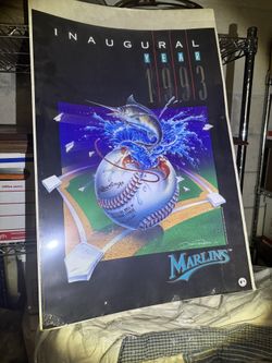 Marlins Baseball Inaugural Season Poster