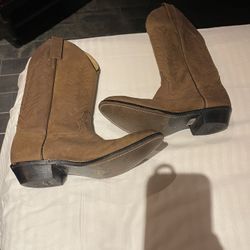 Youth Size 2.5 Justin Brown Leather Boots Used