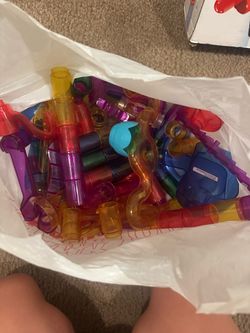 Bag of marble run building toys