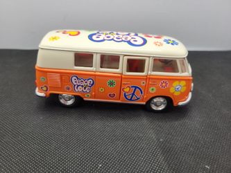 Kinsmart 1962 Volkswagen Classical Bus Peace And Love Hippie Van 1:32 Diecast