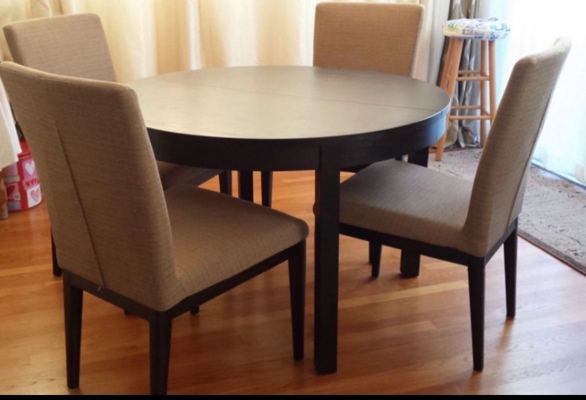 Roth & Allen Set Od 4 Parson Dining Chairs Metal Leg Indoor Outdoor