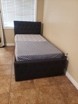 Full Twin Size Grey Trundle With Cool Gel Mattress