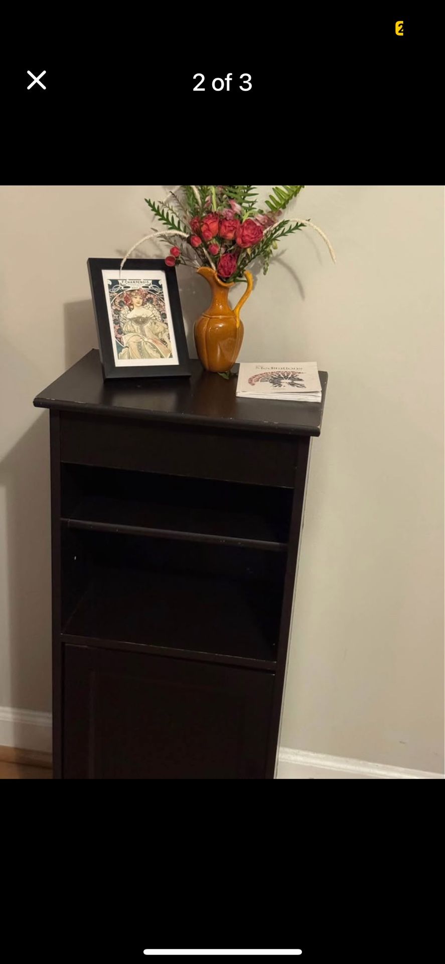 Modern Black 4‑Shelf Bookcase with a beautiful door opens/closes bottom two shelves • PPU Greer