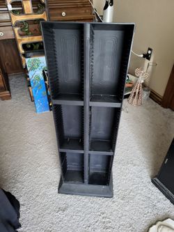 Black Plastic CD DVD Tower Storage Rack