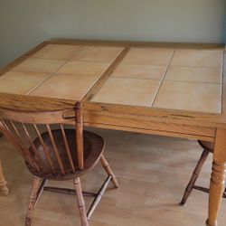 Free Wood Table And Two Chairs