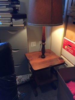 Table cum lamp shade attached