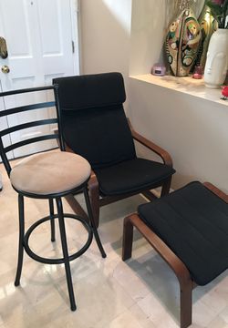 Bar stools and ikea lounge chairs