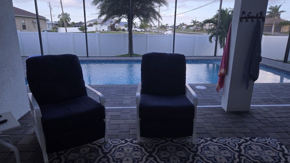 Two Outdoor Recliner Chairs