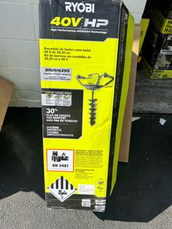 Auger kit ryobi 40v hp Brushless new battery and charger