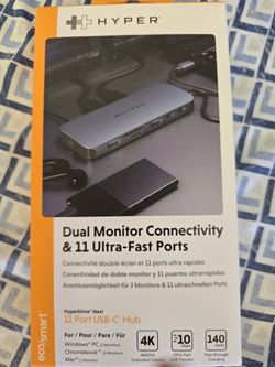 HyperDrive Next 11 Port USB-C Hub, dual 4K HDMI NEW